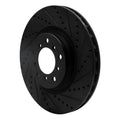 R1 01-06 BMW M3 Left Front Drilled & Slotted Black Brake Rotor