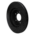 R1 01-06 BMW M3 Left Front Drilled & Slotted Black Brake Rotor