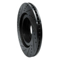 R1 -24 Subaru Forester Front Right Drilled & Slotted Black Brake Rotor