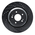 R1 18-23 Genesis G70 Rear Right Drilled & Slotted Black Brake Rotor
