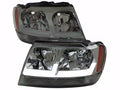 LED BAR HEADLIGHTS WITH CHROME HOUSING AND SMOKED LENS AMBER REFLECTOR - USES STOCK BULBS