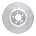 R1 Concepts Brake Rotor Drilled and Slotted Silver Fits Mercedes-Benz CLS450