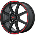 MR142 17X7 4X100/4.25 S-BLK RED 40M