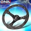 NRG Reinforced Steering Wheel (350mm / 3in. Deep) Microfiber/Black Stitch w/5mm Matte Black Spokes