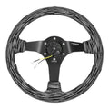 NRG Reinforced Steering Wheel (350mm / 3in. Deep) Microfiber/Black Stitch w/5mm Matte Black Spokes