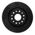 R1 10-17 Volkswagen AMAROK (Mexico) Front Right Drilled & Slotted Black Brake Rotor