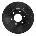R1 06-09 Chevrolet Trailblazer Front Right Drilled & Slotted Black Brake Rotor