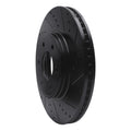 R1 06-09 Chevrolet Trailblazer Front Right Drilled & Slotted Black Brake Rotor
