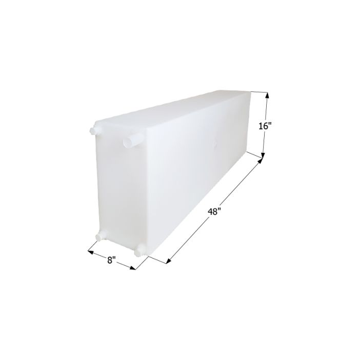 FRESH WATER TANK WT2469 48X16X8 25 GAL W/1/2IN FITTINGS