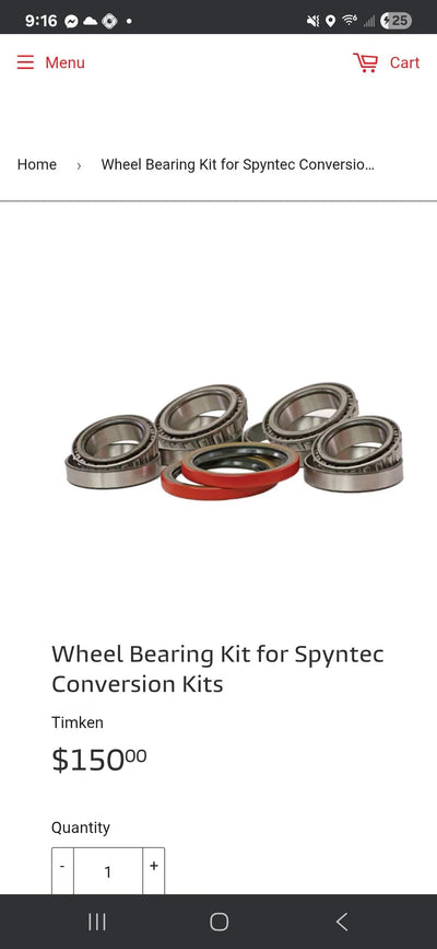 ~(3 lbs. 8X6X6)~ Wheel Bearing and Seal Kit D60 Front Both Sides