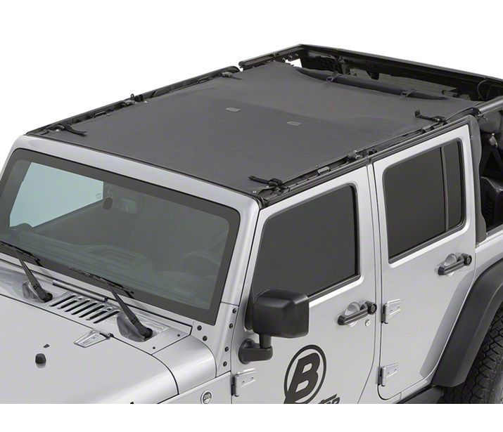 ~(5 lbs. 29X5X5)~ Sun Bikini Top Black Diamond Jeep 07-17 Wrangler Unlimited 4-Dr; Safari style