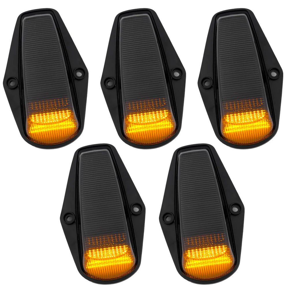 8496 F150/8898 F250/350 SUPERDUTY (5 PC) CAB LIGHTS SMOKED LENS W/AMBER LED