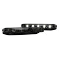 ~(2 lbs. 11X9X4)~ LED Daytime Running Lights w White LED DRLs and Rectangular Shaped Housing aka inchAUDI Styleinch - SMOKED LENS