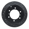 R1 90-04 Mitsubishi Montero Sport (USA/Canada) Rear Right Drilled & Slotted Black Brake Rotor