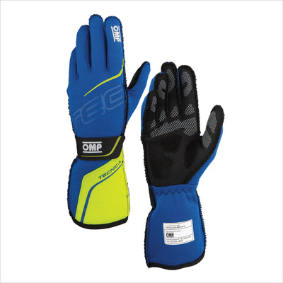 OMP TECNICA GLOVES FIA 8856-2018 BLUE / YELLOW SZ XL