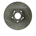 R1 Concepts Brake Rotor Drilled and Slotted Silver Fits Volkswagen Transporter