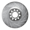 R1 Concepts Brake Rotor Drilled and Slotted Silver Fits Audi A6