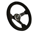 NRG Reinforced Steering Wheel (330mm/ 3in. Deep) Sport Leather Racing/ 4mm Matte Black Spoke