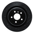 R1 12-19 Mercedes-Benz GLE300D Rear Right Drilled & Slotted Black Brake Rotor