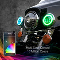 XK Glow 4.5In Black RGB LED Harley Running Light XKchrome Bluetooth App Controlled Kit