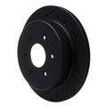 R1 17-24 Nissan Titan Rear Left Drilled & Slotted Black Brake Rotor