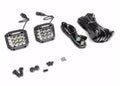 Go Rhino Xplor Bright Series Sideline Cube LED Spot Light Kit (Surface Mount) 4x3 - Blk (Pair)