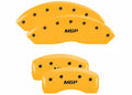 Set Of 4 Caliper Covers Engraved Front And Rear MGP Yellow Finish Black Characters 1997-2004 Ford Mustang MGP Caliper Covers