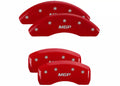 Set Of 4 Caliper Covers Engraved Front And Rear MGP Red Finish Silver Characters 2016-2021 Honda Civic MGP Caliper Covers