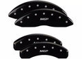Set Of 4 Caliper Covers Engraved Front And Rear MGP Black Finish Silver Characters 2009-2014 GMC Savana MGP Caliper Covers