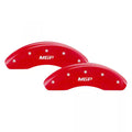 Set Of 4 Caliper Covers Engraved Front And Rear MGP Red Finish Silver Characters 2024-2024 Nissan Frontier MGP Caliper Covers
