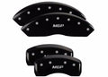 Set Of 4 Caliper Covers Engraved Front And Rear MGP Black Finish Silver Characters 2006-2008 Infiniti FX35 MGP Caliper Covers