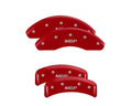 Set Of 4 Caliper Covers Engraved Front And Rear MGP Red Finish Silver Characters 1999-2003 Acura TL MGP Caliper Covers