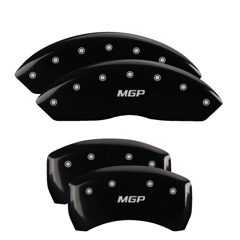 SET OF 4 CALIPER COVERS ENGRAVED FRONT/REAR MGP SILVER CHARACTERS RED POWDER C
