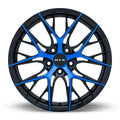 VALKYRIE 18X8 5X114.3 ET40 CB73.1 GLOSS BLACK MACHINED BLUE
