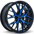 VALKYRIE 18X8 5X114.3 ET40 CB73.1 GLOSS BLACK MACHINED BLUE