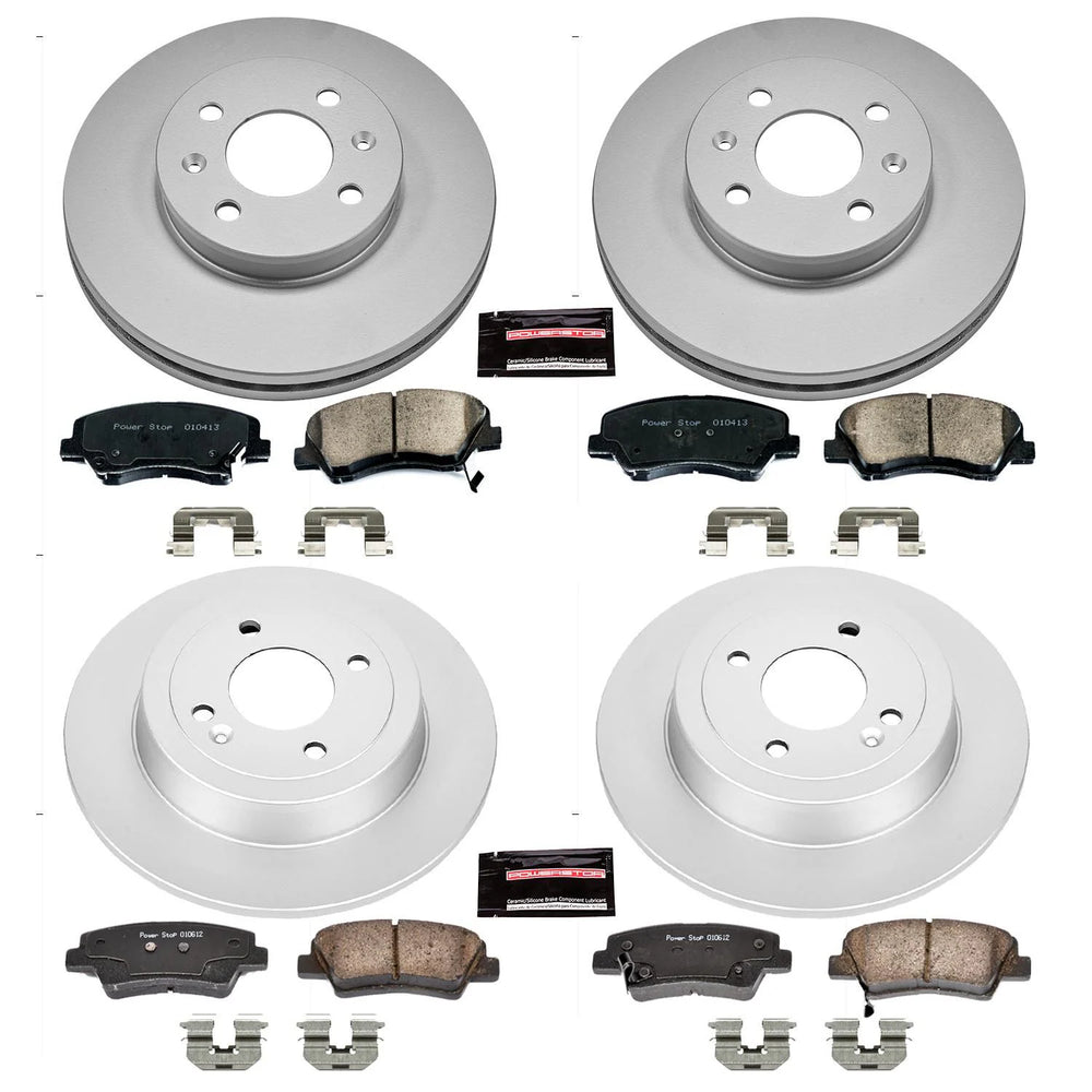Power Stop 12-18 Hyundai Accent Front & Rear Z17 Evolution Geomet Coated Brake Kit