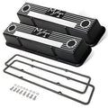SBC M/T Valve Cover Set - Black Krinkle
