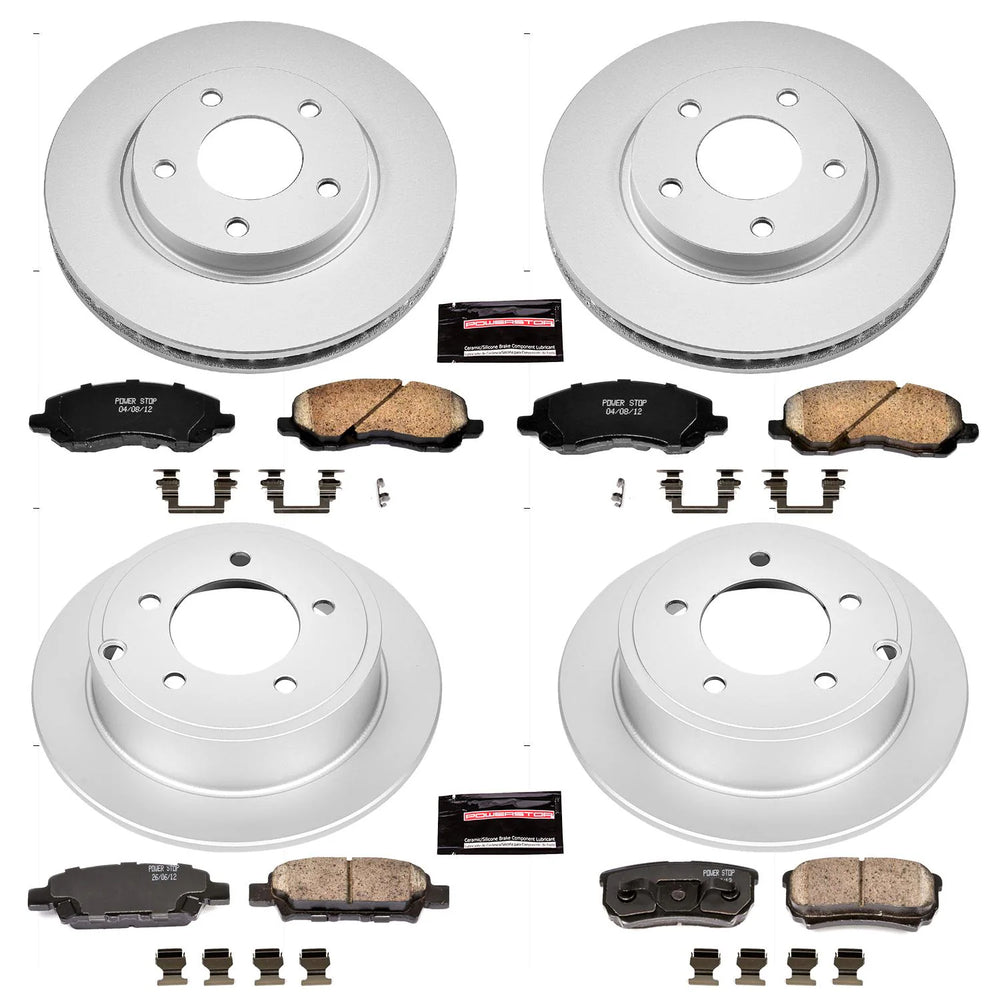Power Stop 08-17 Mitsubishi Lancer Front & Rear Z17 Evolution Geomet Coated Brake Kit