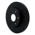 R1 2019-2026 Cadillac Escalade ESV Front Left Drilled & Slotted Black Brake Rotor