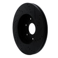 R1 2019-2026 Cadillac Escalade ESV Front Left Drilled & Slotted Black Brake Rotor