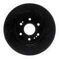 R1 2019-2026 Cadillac Escalade ESV Front Left Drilled & Slotted Black Brake Rotor