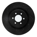 R1 2003-2017 Dodge Viper Front Left Drilled & Slotted Black Brake Rotor