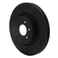 R1 2003-2017 Dodge Viper Front Left Drilled & Slotted Black Brake Rotor