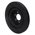 R1 2003-2017 Dodge Viper Front Left Drilled & Slotted Black Brake Rotor