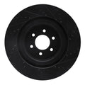 R1 2003-2017 Dodge Viper Front Left Drilled & Slotted Black Brake Rotor