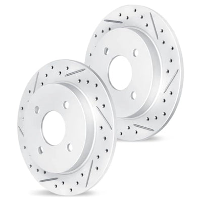 R1 10-24 Lexus GX460 Rear Drilled & Slotted Carbon Coated Brake Rotor Set