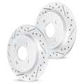R1 10-24 Lexus GX460 Rear Drilled & Slotted Carbon Coated Brake Rotor Set