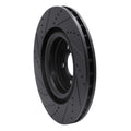 R1 05-23 Chrysler 300 Front Right Drilled & Slotted Black Brake Rotor