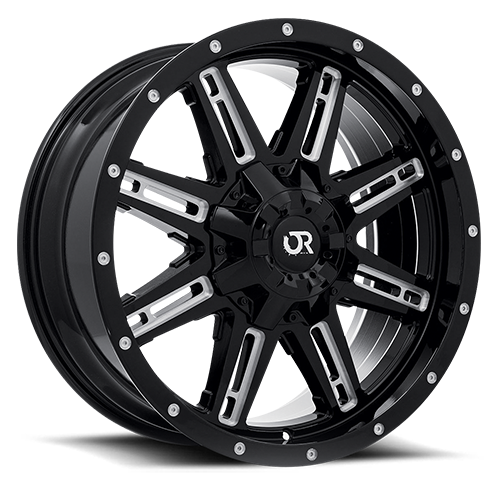 RAVINE 17X8 6X139.7 ET10 CB106.1 GLOSS BLACK MILLED