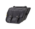 Willie & Max Universal Braided Compact Slant Saddlebags (12 in L x 9.5 W x 5.5 in H) - Black